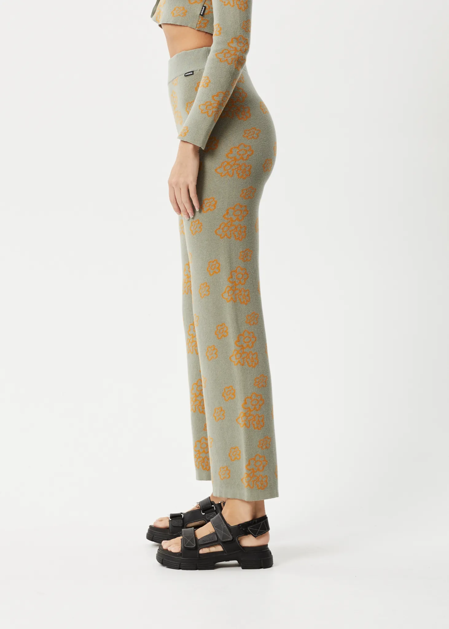 AFENDS Womens Clara - Knit Pants - Olive