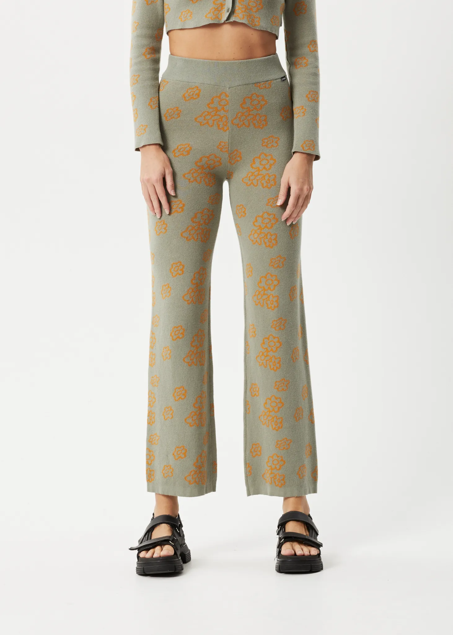 AFENDS Womens Clara - Knit Pants - Olive