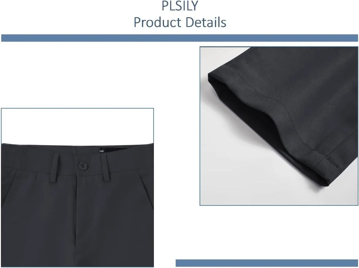 Boys Dress Pants Formal Flat Front Children School Uniform Pants for Boy