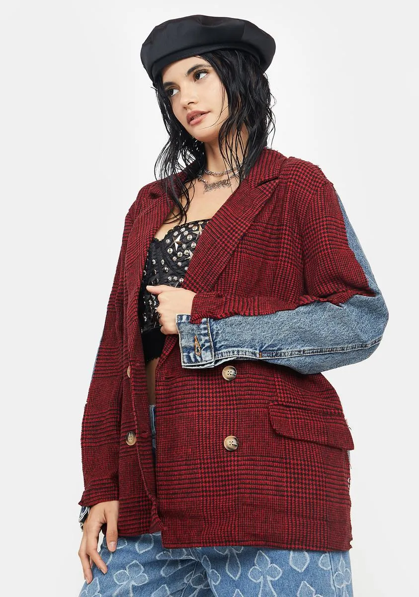 Business Ready Plaid  Blazer