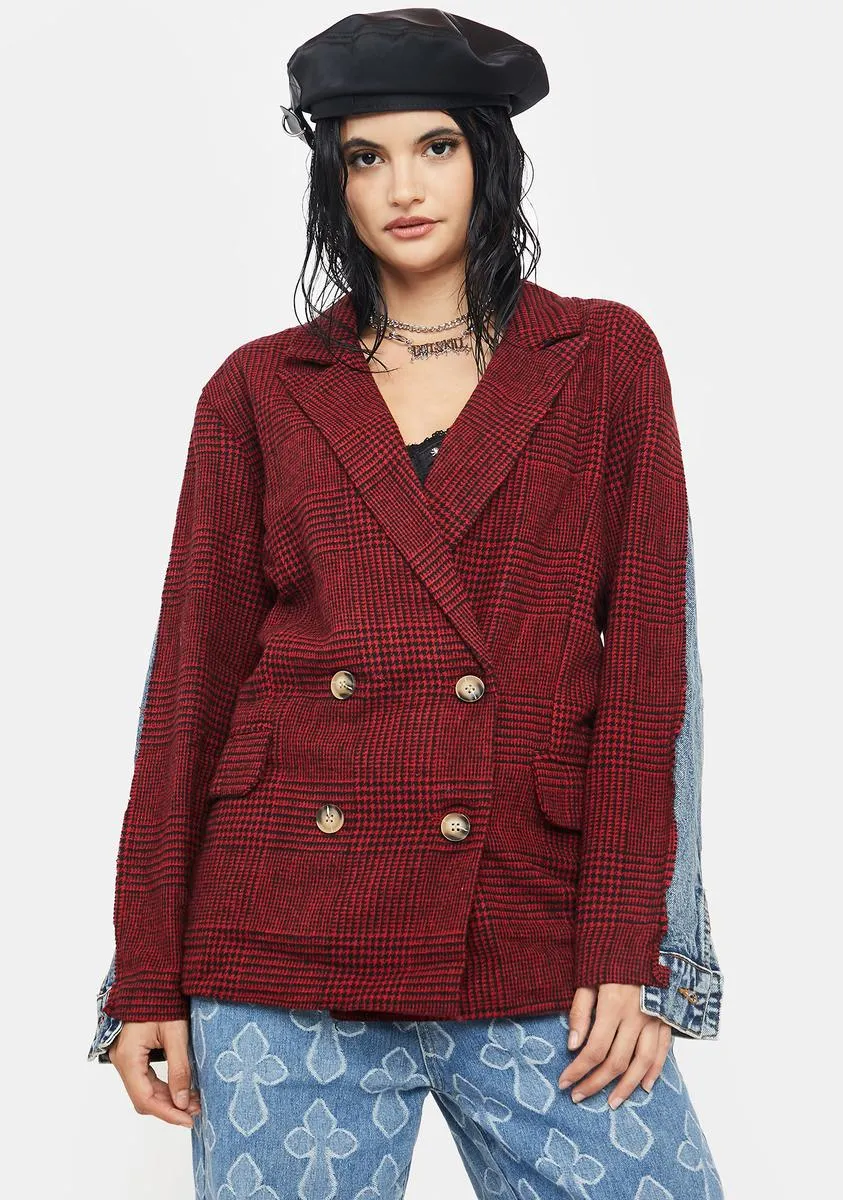Business Ready Plaid  Blazer