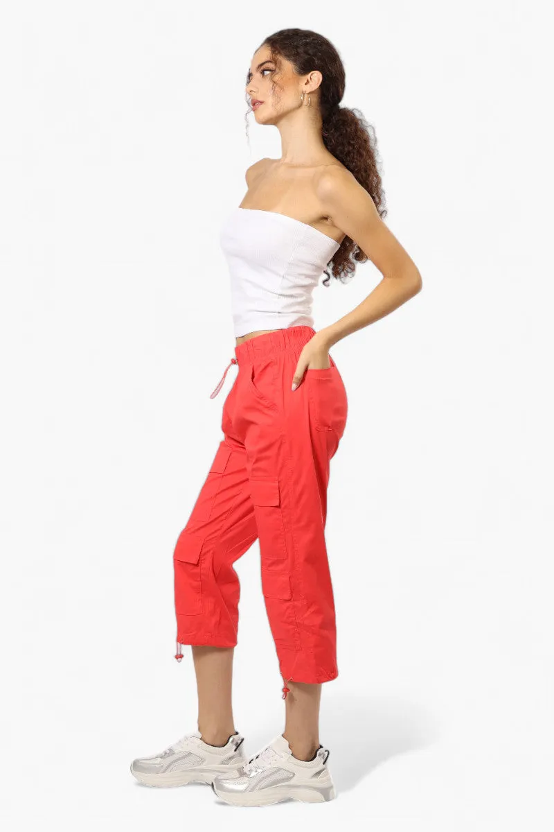 Canada Weather Gear Drawstring Cargo Capris - Red