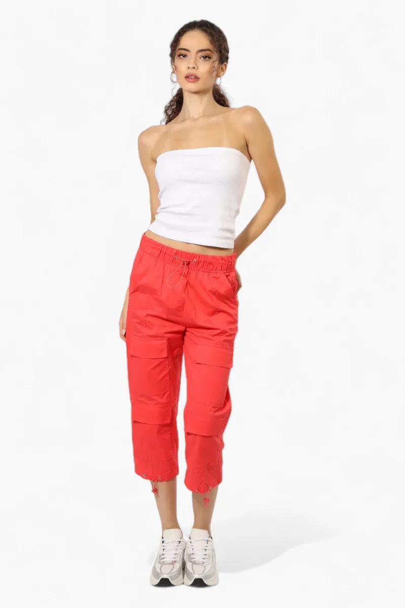 Canada Weather Gear Drawstring Cargo Capris - Red