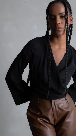 CAZINC THE LABEL LOLA CROSS OVER TOP IN BLACK