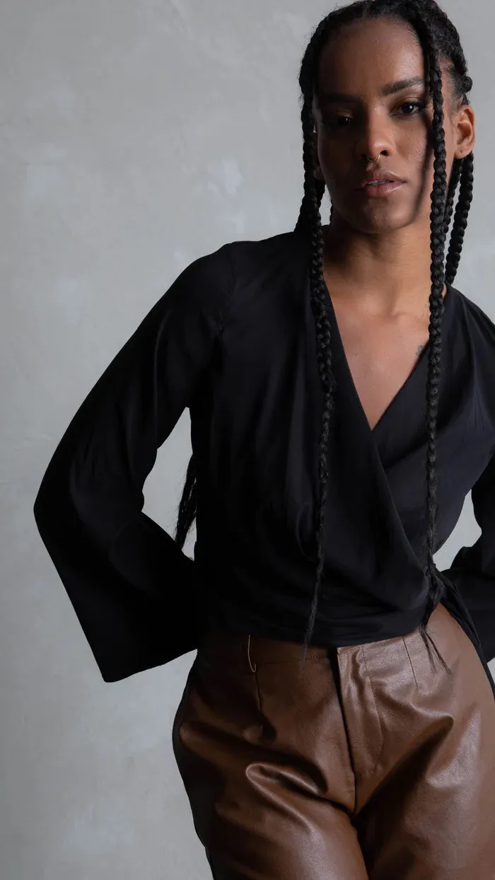 CAZINC THE LABEL LOLA CROSS OVER TOP IN BLACK