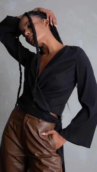 CAZINC THE LABEL LOLA CROSS OVER TOP IN BLACK