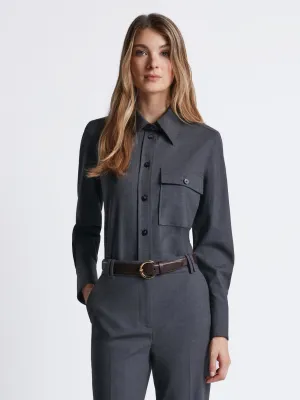Classic stretch wool blouse