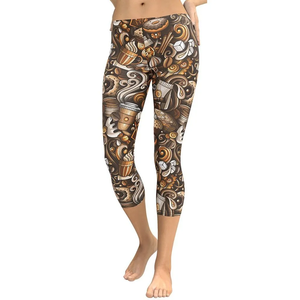 Coffee Shop Print Capris