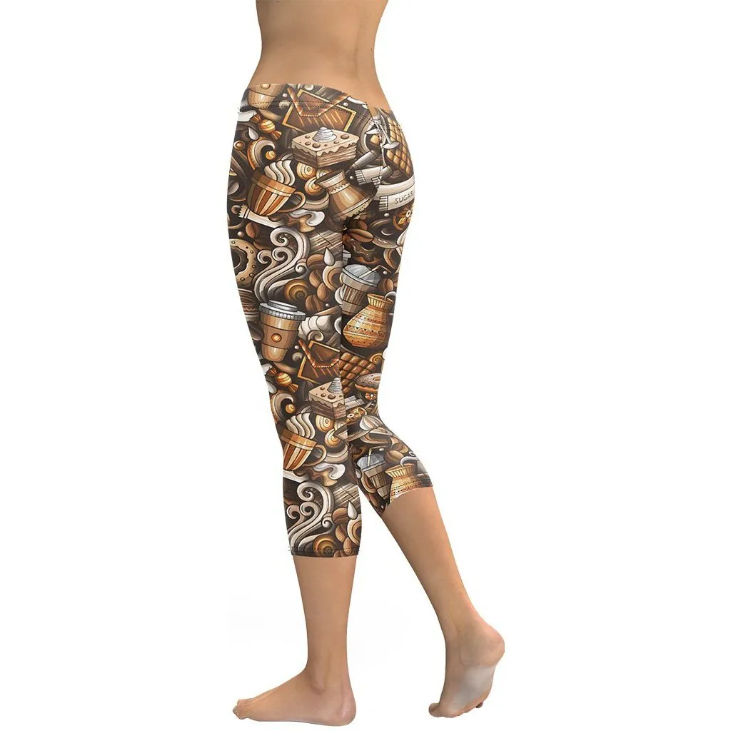 Coffee Shop Print Capris