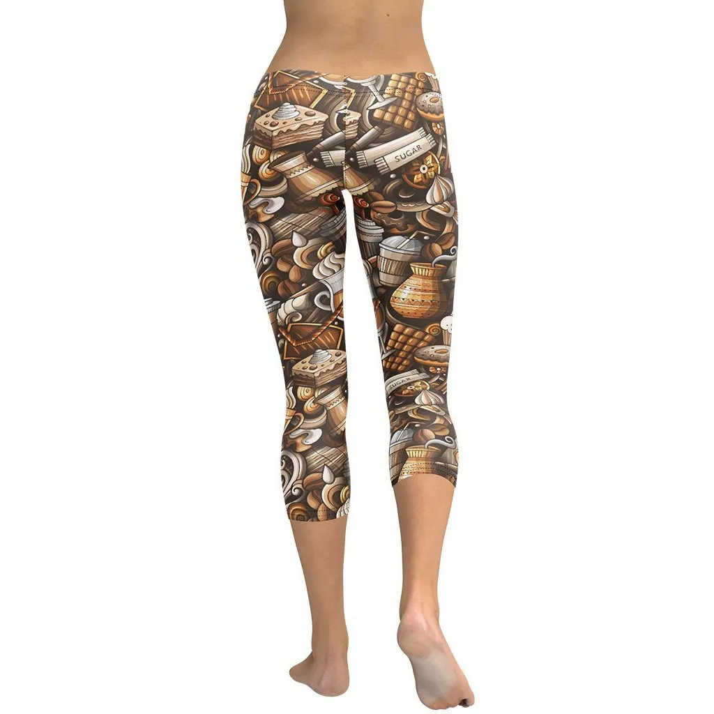 Coffee Shop Print Capris