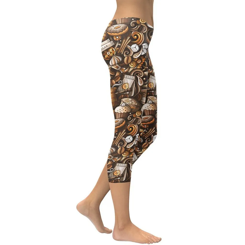 Coffee Shop Print Capris