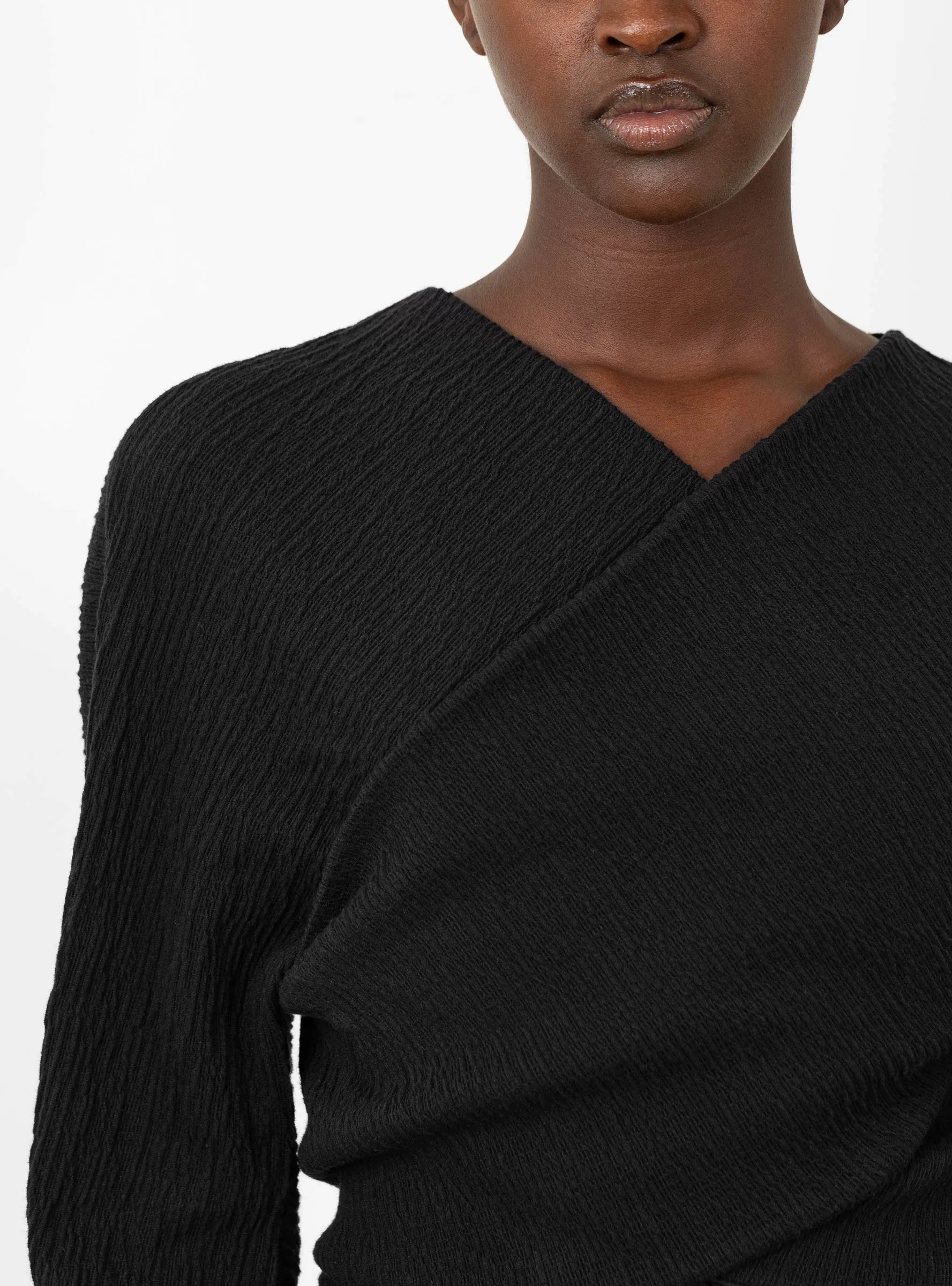 Cross Jersey Blouse Black
