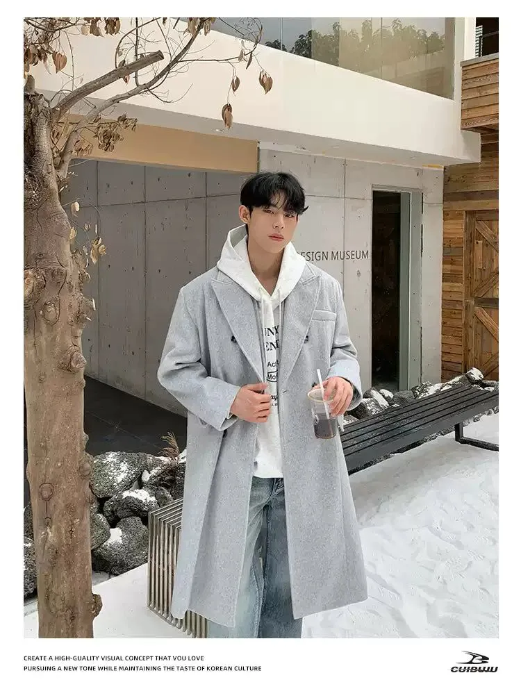 Cui Double-Breasted Layered Long Coat