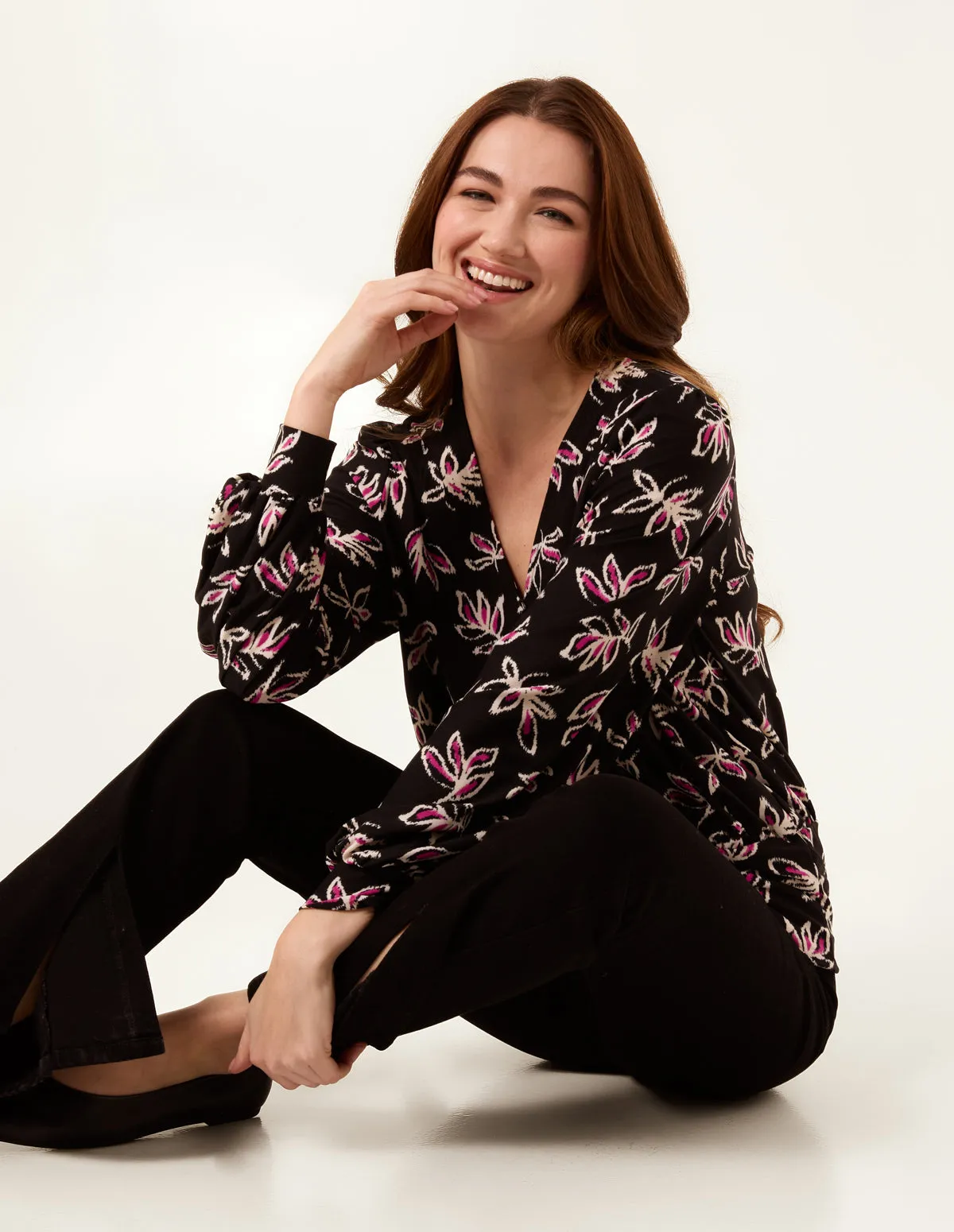Deep Hem Wrap Top