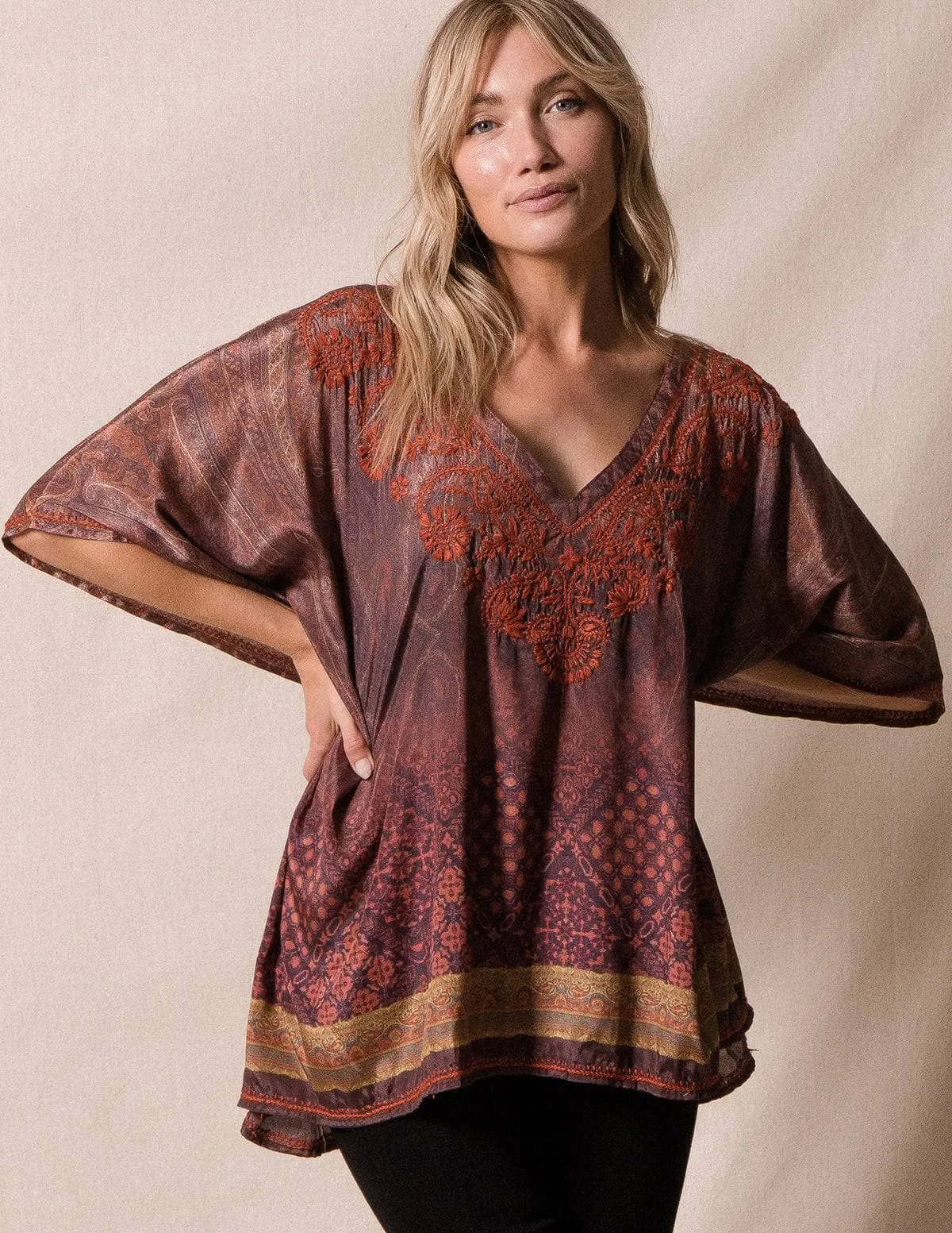Fair Trade Flowy Tunic - Amber