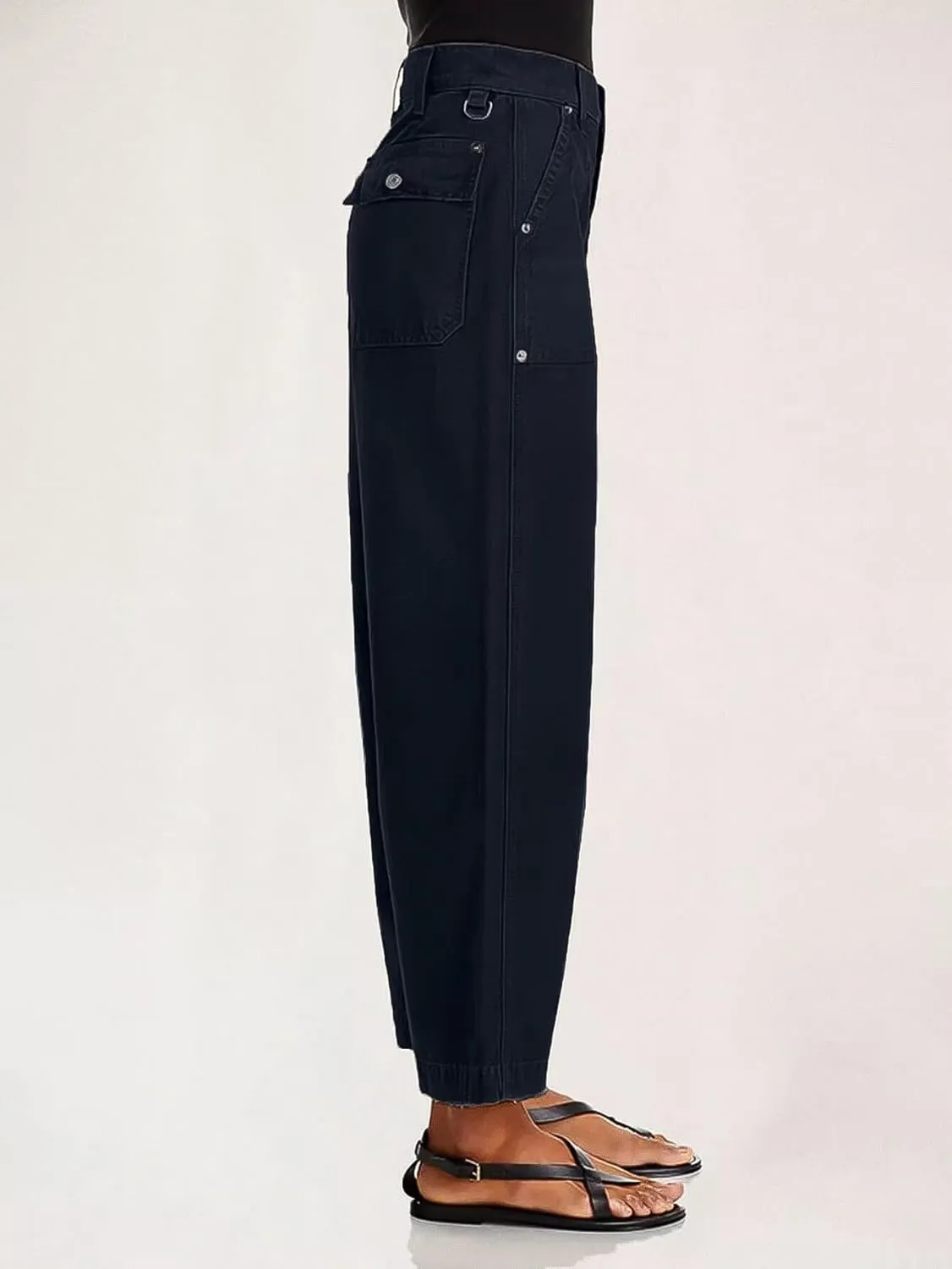 Flamingals Straight Wide Leg Jeans for Women Mid Waisted Casual Raw Hem Denim Capris Pants with Pockets