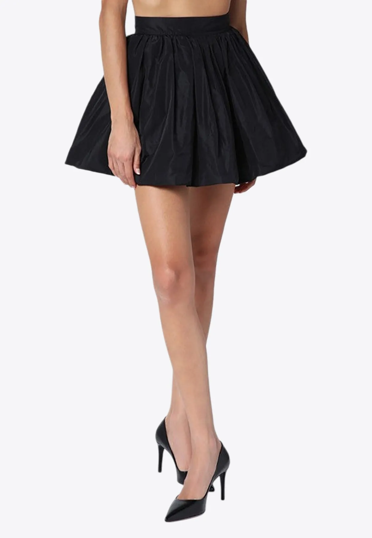 Flared Draped Mini Skirt