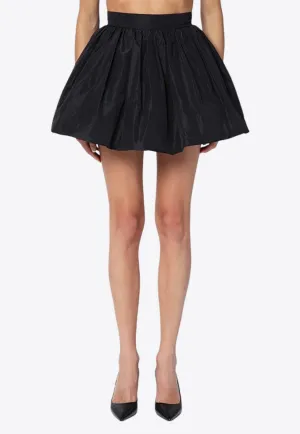 Flared Draped Mini Skirt