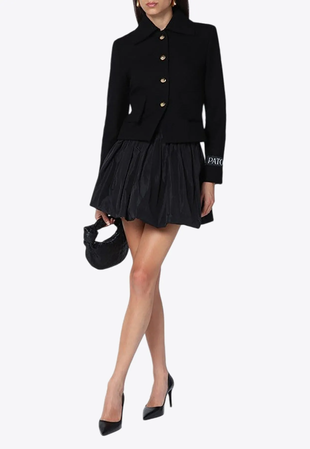 Flared Draped Mini Skirt