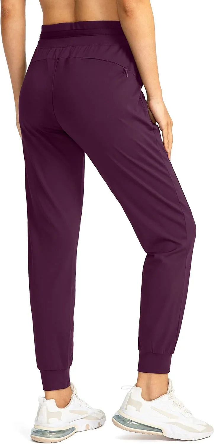 G Gradual Women's Joggers Pants with Zipper Pockets High Waisted Athletic Tapered Sweatpants for Women Workout Lounge