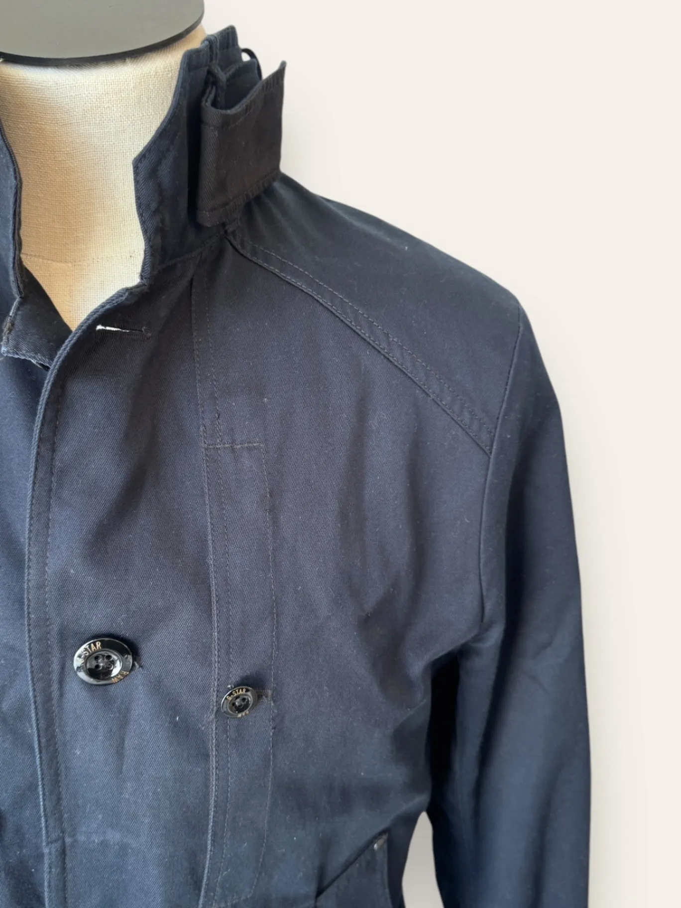 G-STAR RAW Navy Trench Coat L