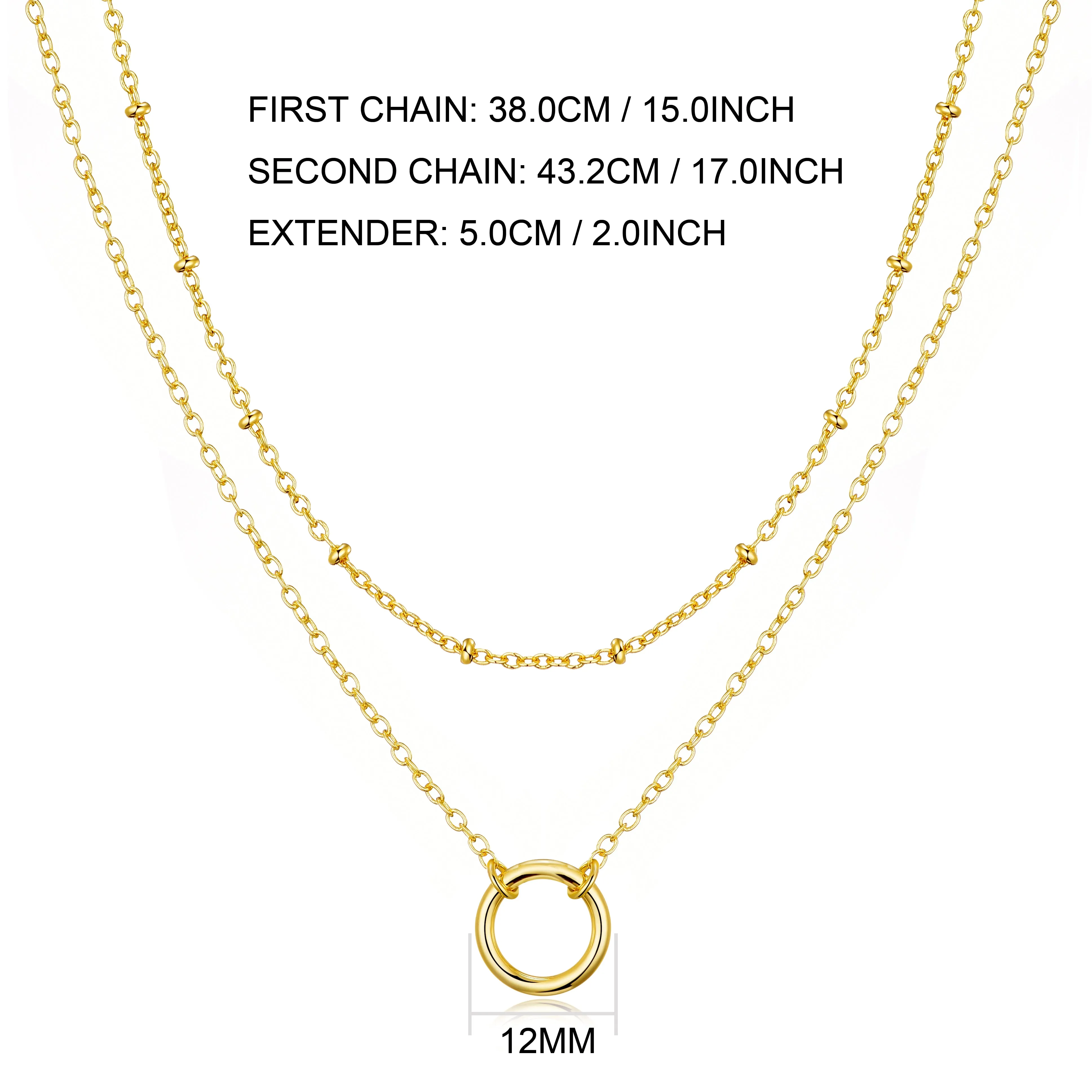 Gold Plated Double Layered Circle Necklace