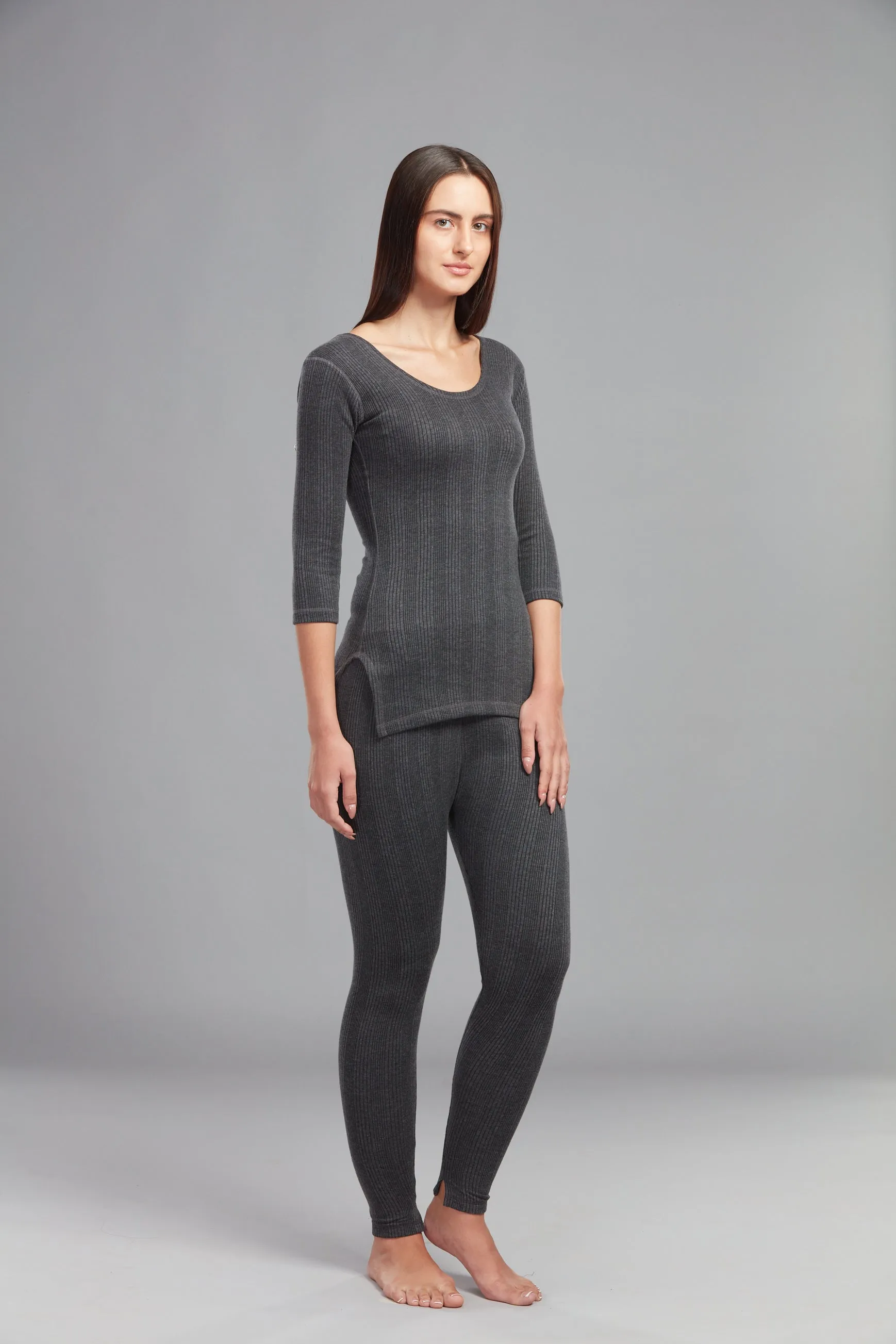 HINT WOMEN'S THERMAL FLARE BIG TROUSER CHARCOAL