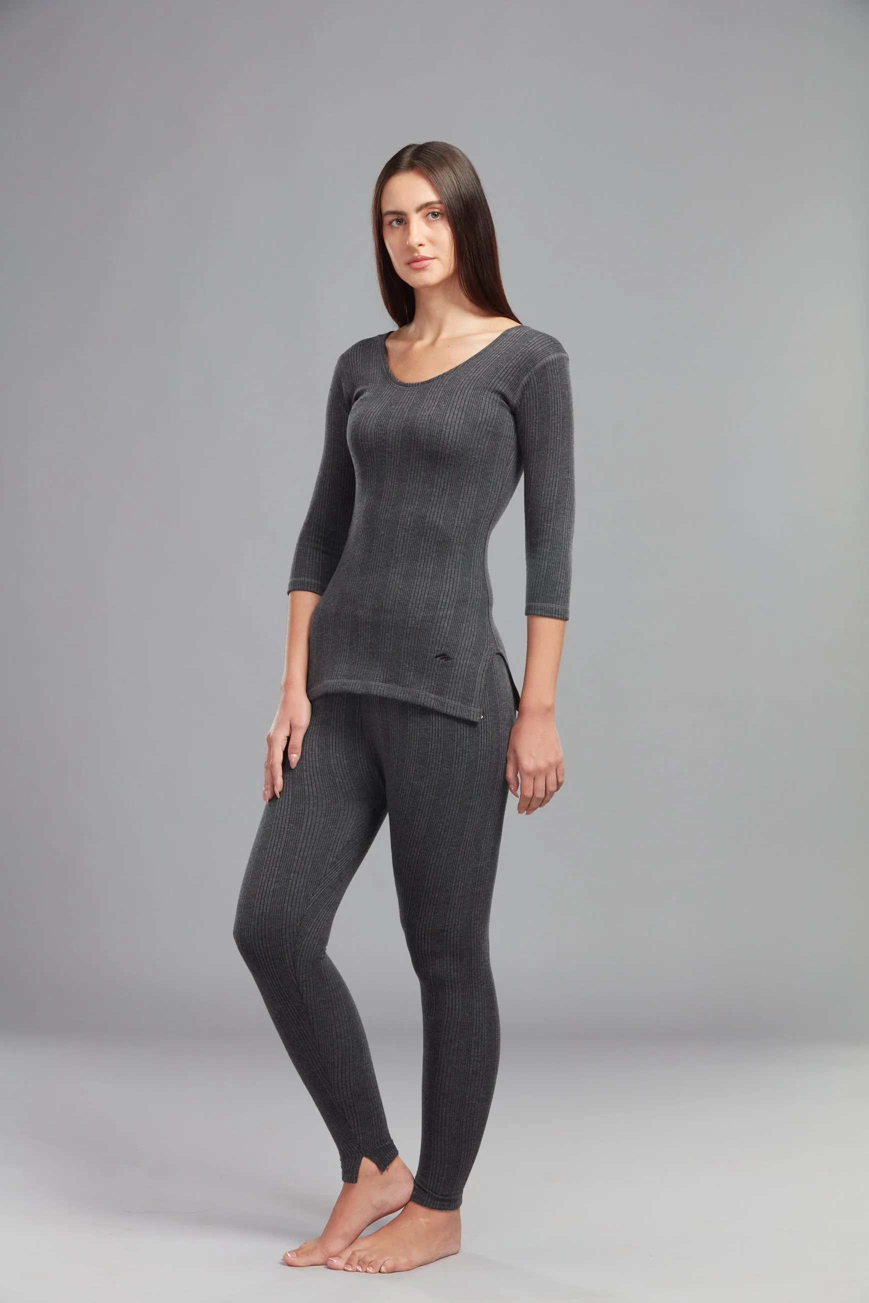HINT WOMEN'S THERMAL FLARE BIG TROUSER CHARCOAL