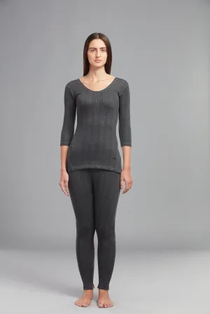 HINT WOMEN'S THERMAL FLARE BIG TROUSER CHARCOAL