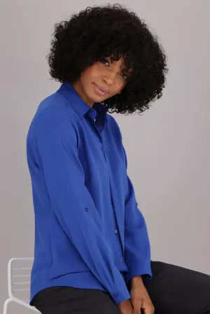 Kourtney long-sleeved shirt - bright blue