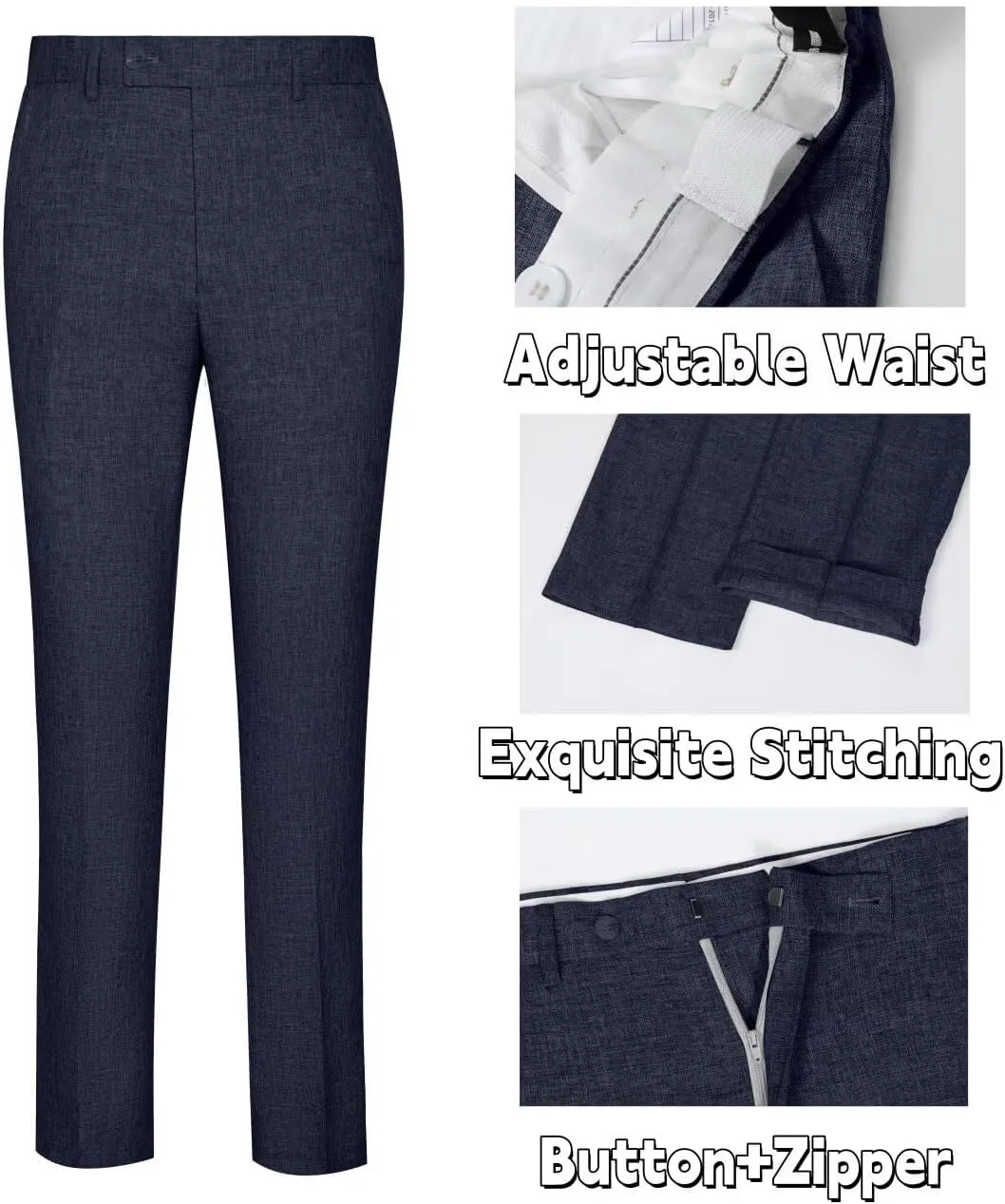 Men Casual Suits Classic Fit 2 Piece Suit One Button Lightweight Blazer Jacket Pants Set for Business Prom Wedding