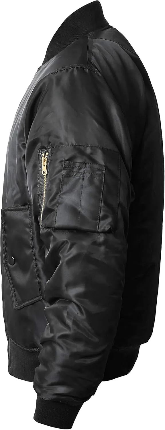 Mens MA-1 Flight Bomber Jacket Active Casual Military Outwear