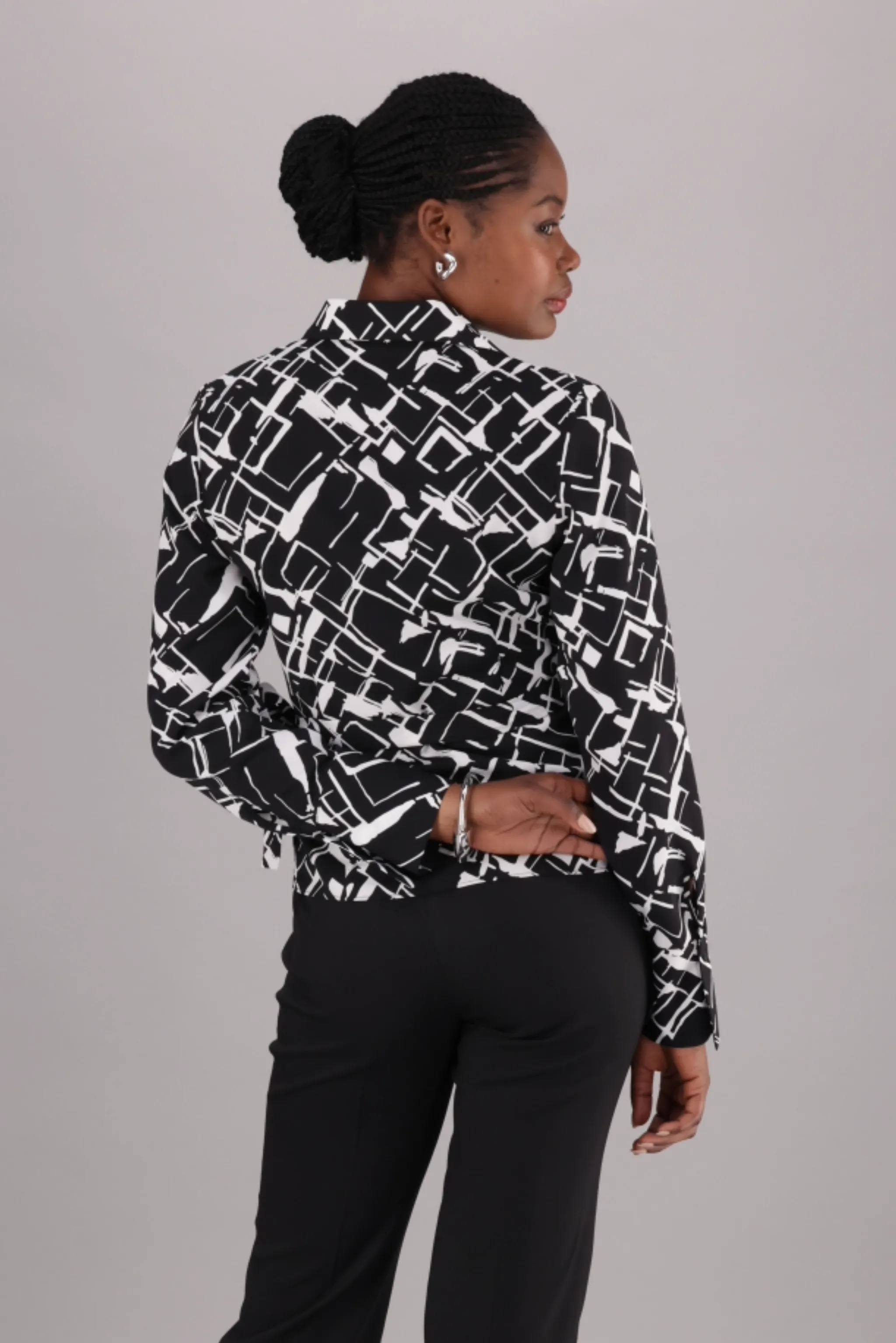 Natasha wrap blouse - black print