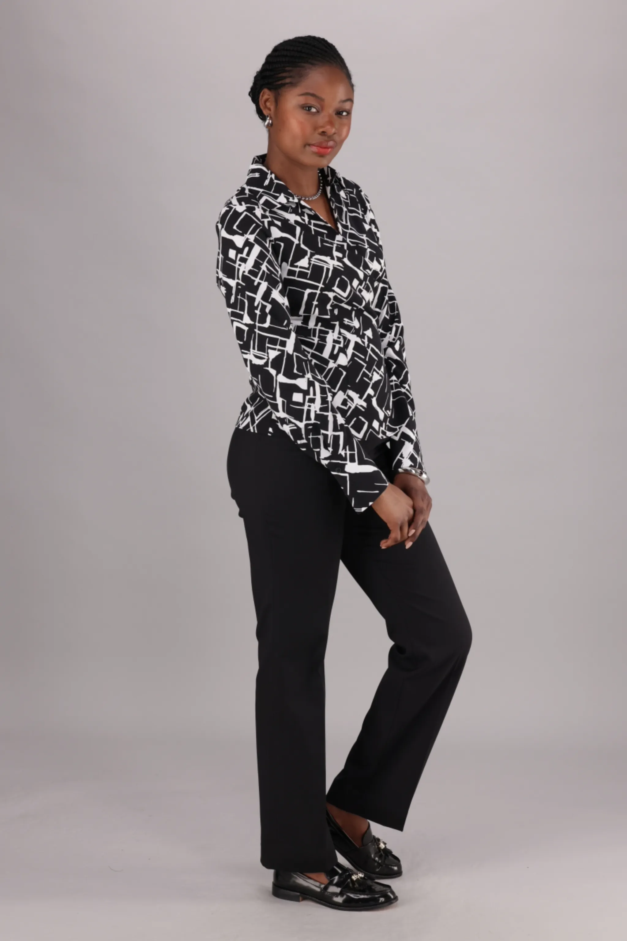 Natasha wrap blouse - black print