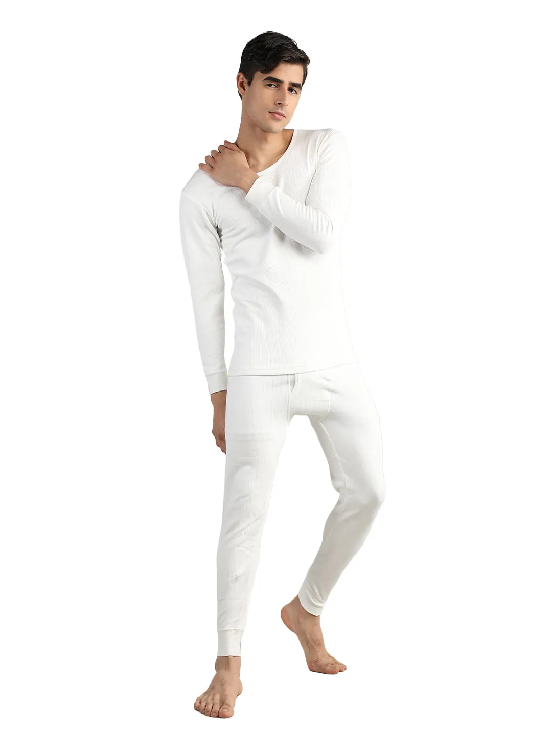 Neva Men's Esancia Round Neck Full Sleeve Thermal Upper & Bottom Set