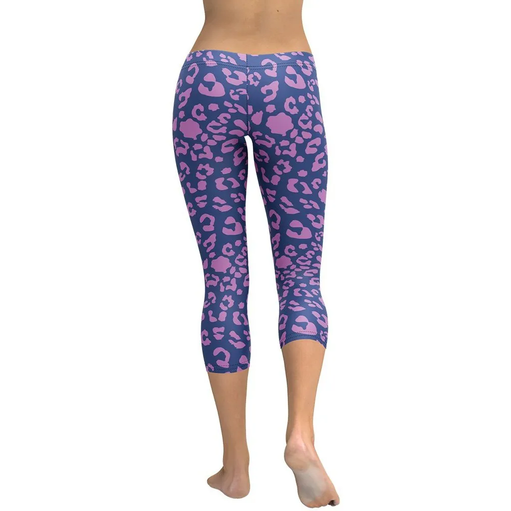 Purple Leopard Print Capris