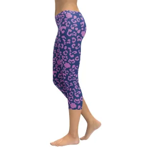Purple Leopard Print Capris