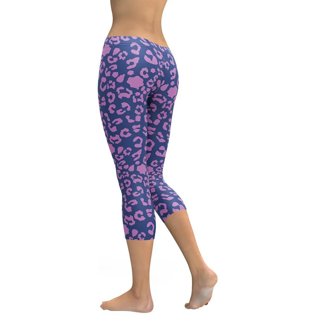 Purple Leopard Print Capris