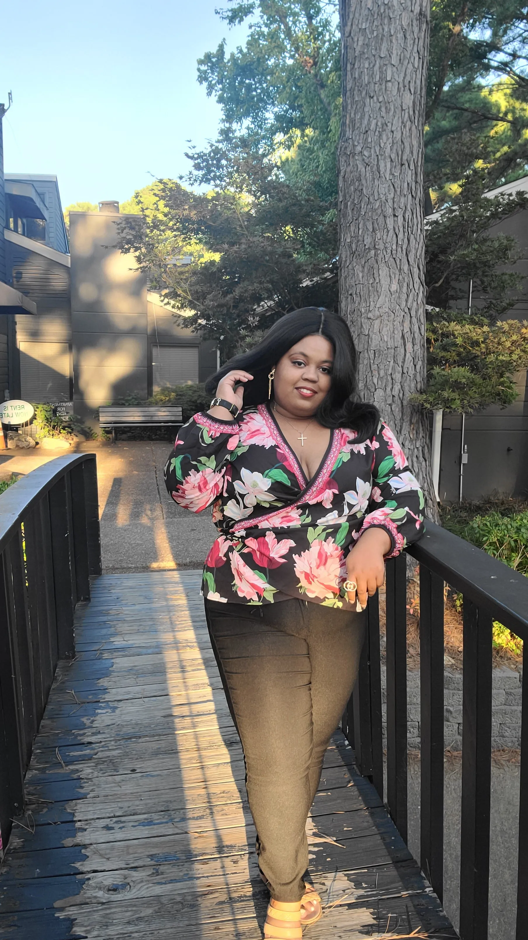 "You, Me, and Brunch" Printed Wrap Top