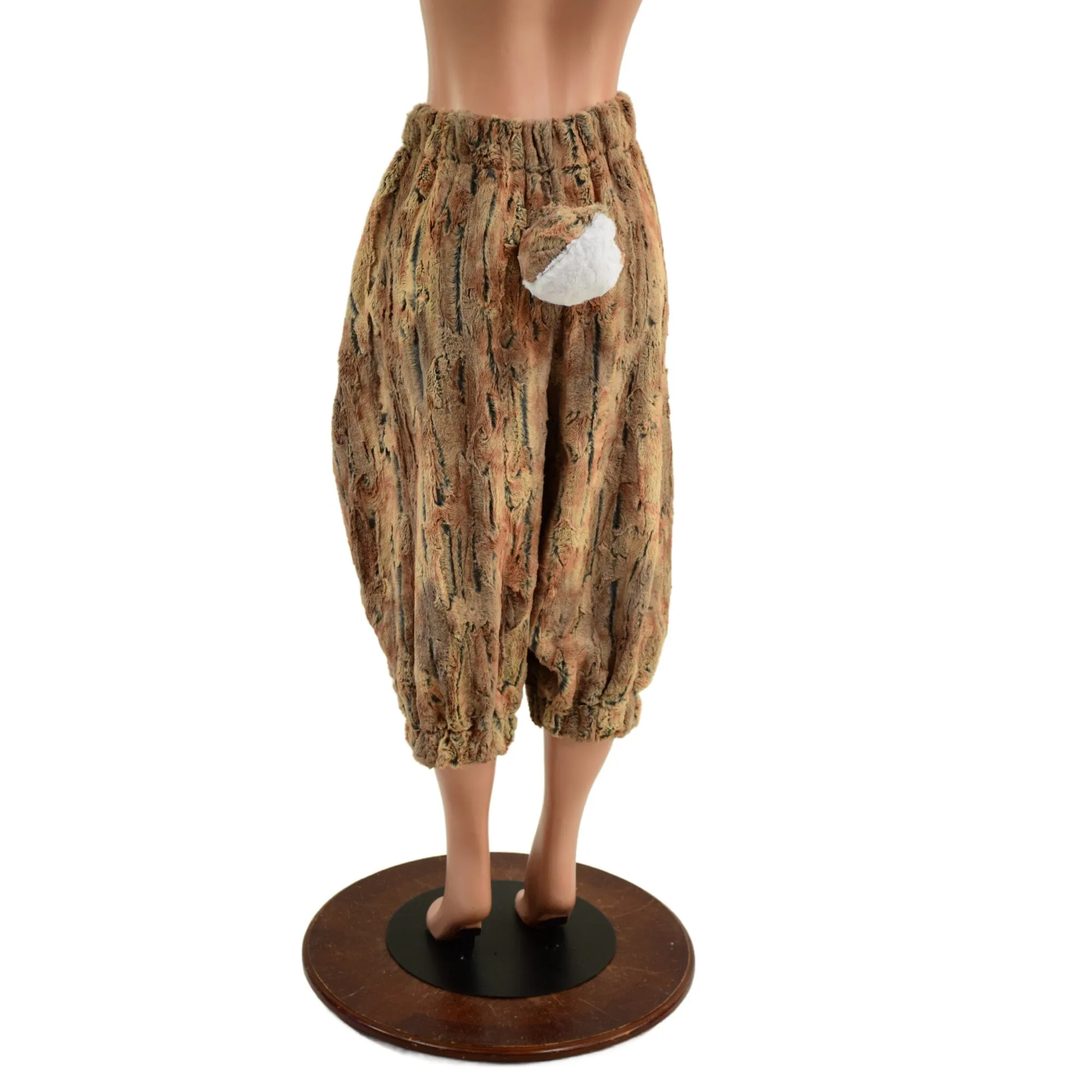Ready to Ship Satyr Minky Faux Fur Pants with Tail in Amber Fox Small