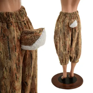Ready to Ship Satyr Minky Faux Fur Pants with Tail in Amber Fox Small