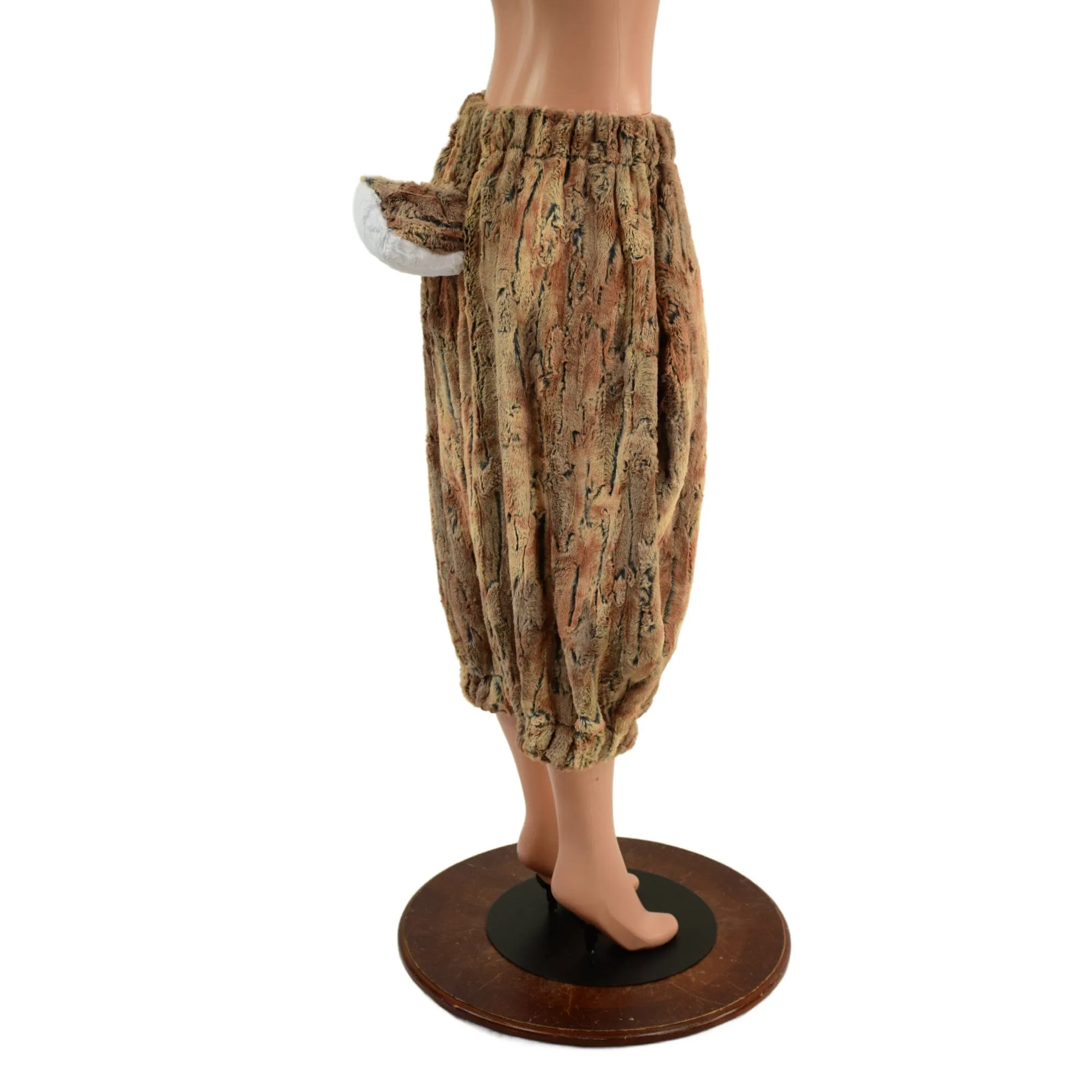 Ready to Ship Satyr Minky Faux Fur Pants with Tail in Amber Fox Small