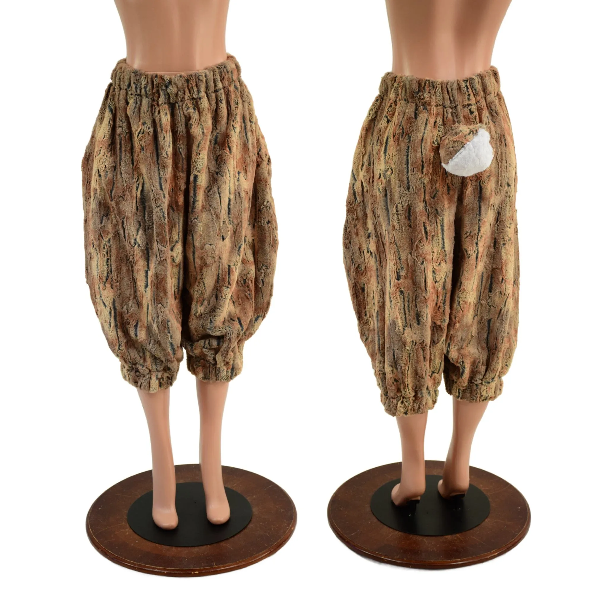 Ready to Ship Satyr Minky Faux Fur Pants with Tail in Amber Fox Small