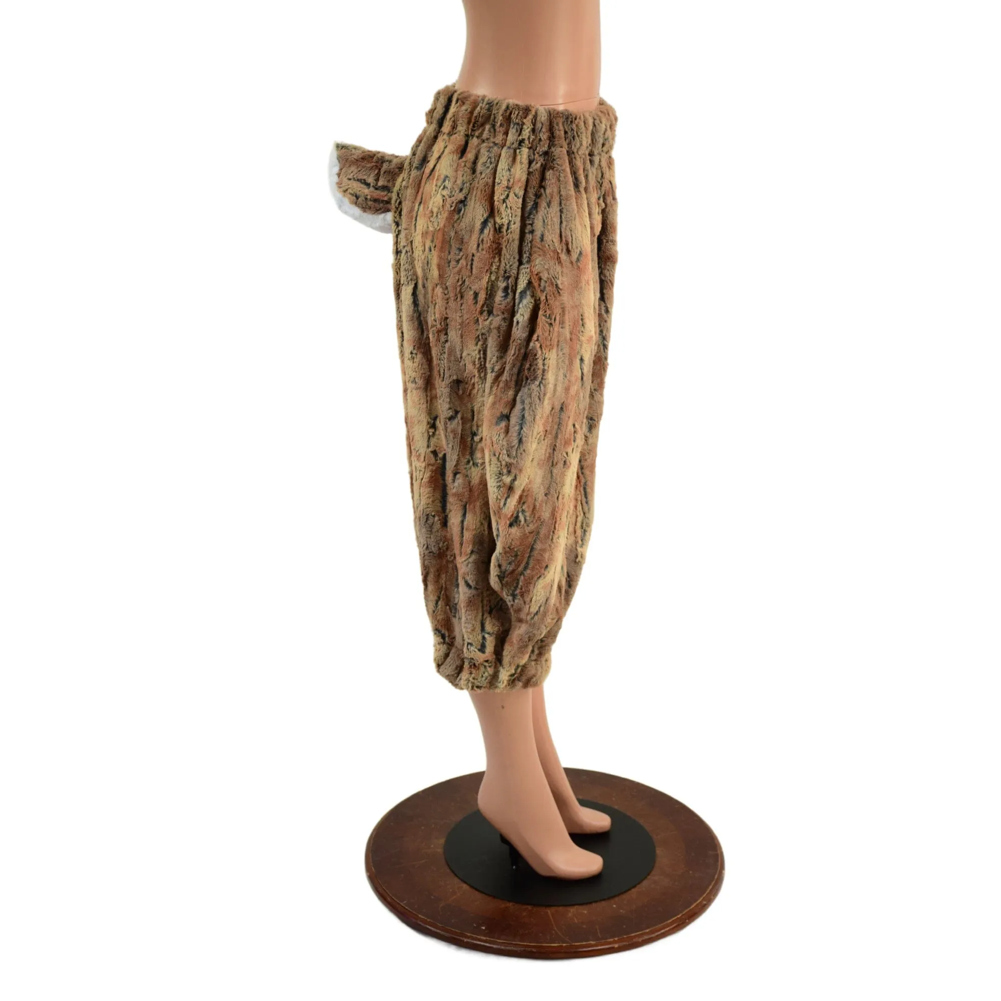 Ready to Ship Satyr Minky Faux Fur Pants with Tail in Amber Fox Small