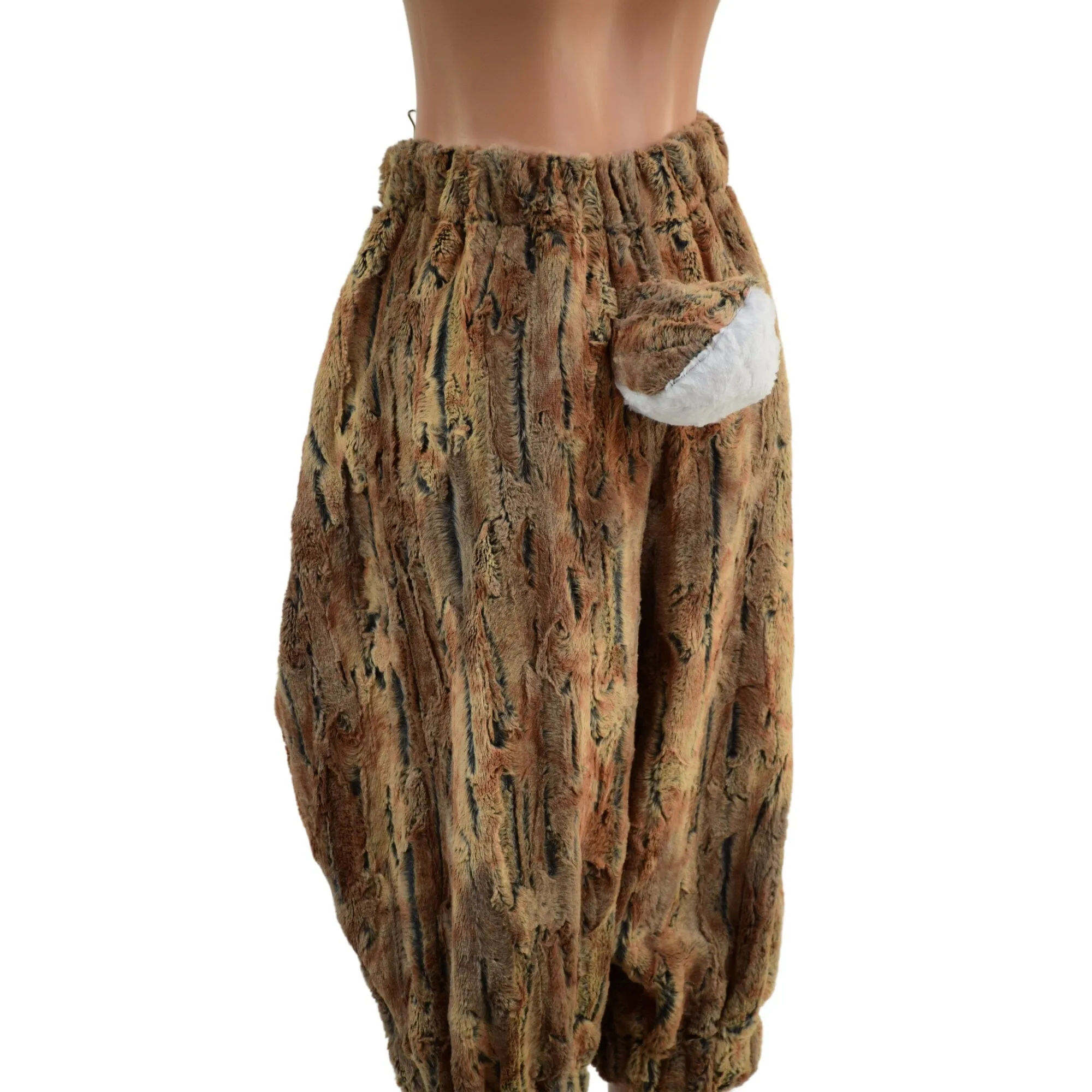 Ready to Ship Satyr Minky Faux Fur Pants with Tail in Amber Fox Small