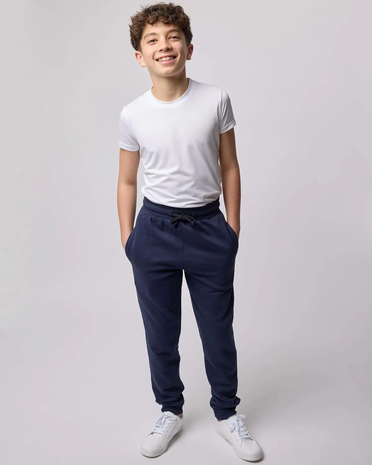 Real Essentials 3 Pack: Boys Cotton Active Fleece Jogger Sweatpants