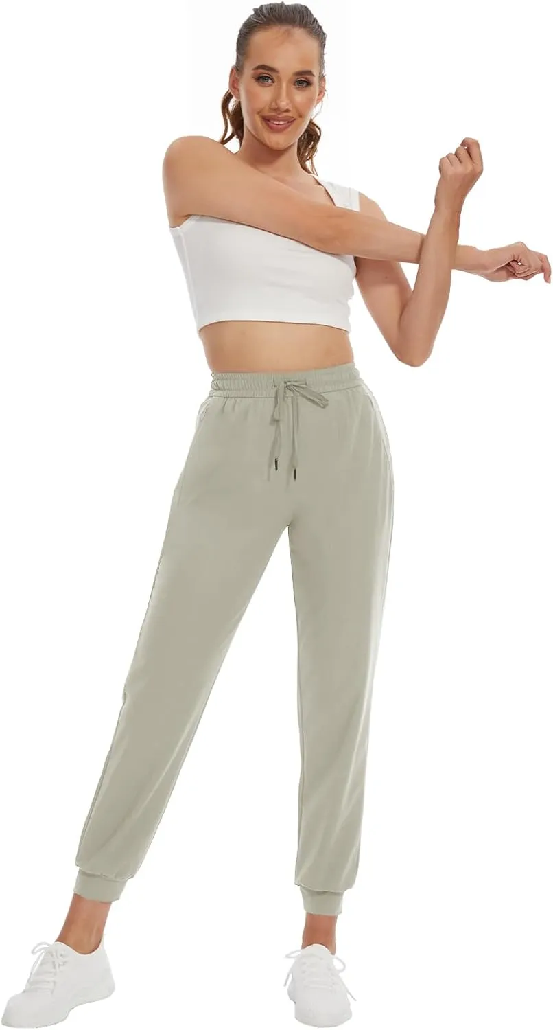 SEVEGO Women's 30"/32"/34"/36" Tall Inseam Joggers Lightweight Sweatpants Zipper Pockets Athletic Workout Lounge Pants