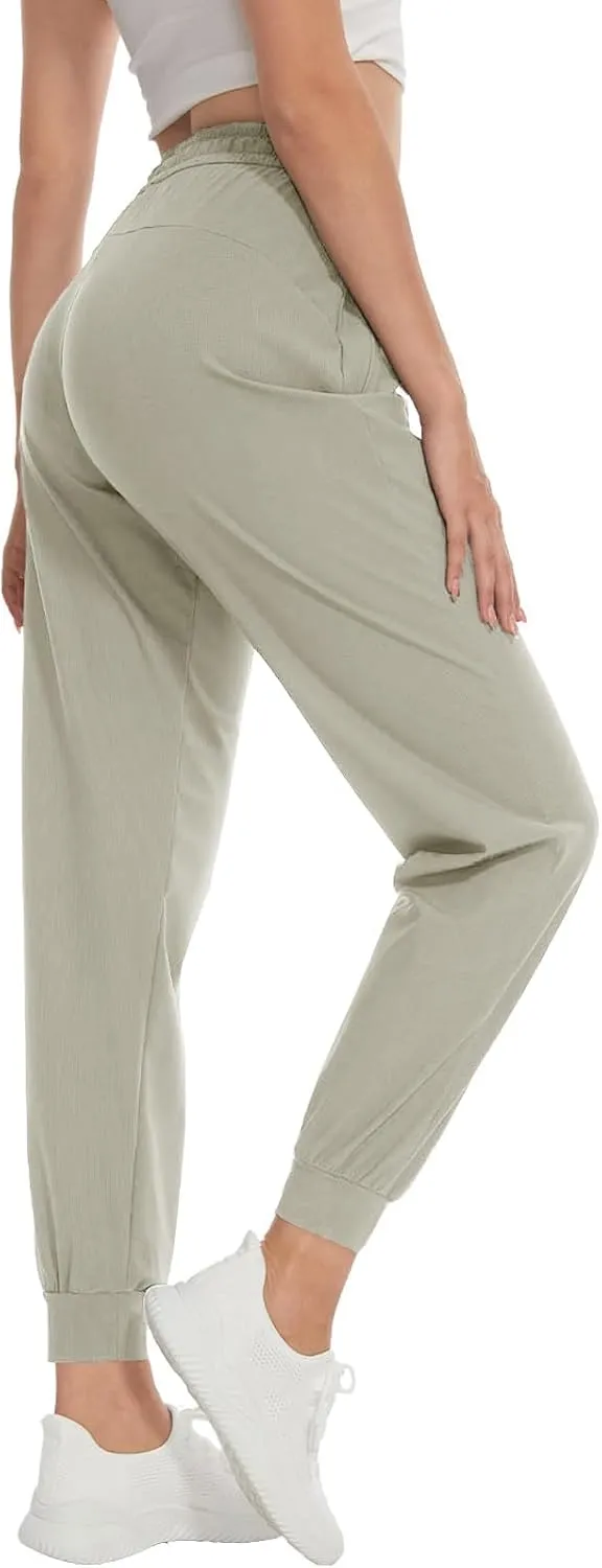 SEVEGO Women's 30"/32"/34"/36" Tall Inseam Joggers Lightweight Sweatpants Zipper Pockets Athletic Workout Lounge Pants