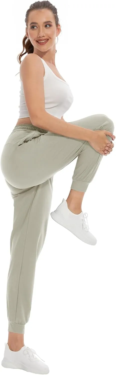 SEVEGO Women's 30"/32"/34"/36" Tall Inseam Joggers Lightweight Sweatpants Zipper Pockets Athletic Workout Lounge Pants