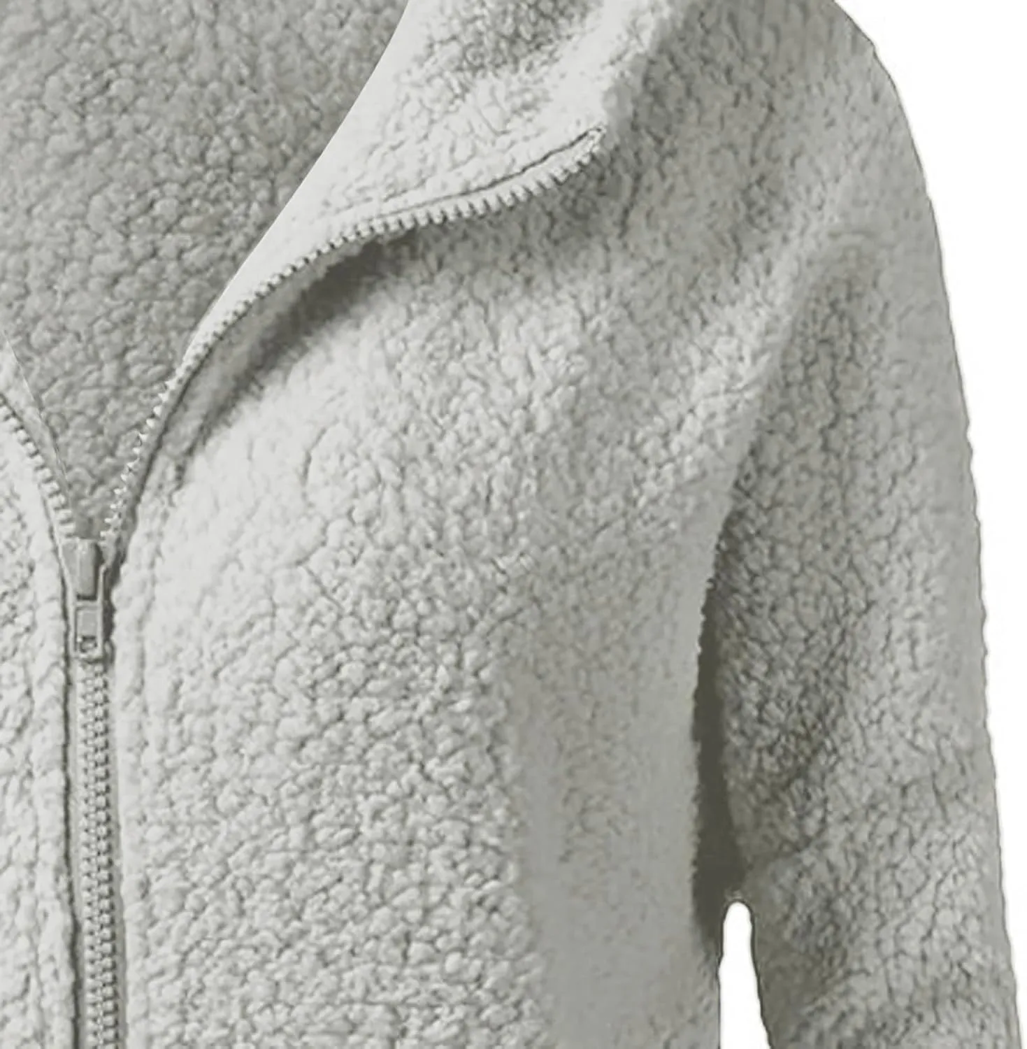 Sherpa Jacket Women Fleece Flannel Zip Up Jacket Cropped Teddy Bear Hooded Jacket Plus Size Winter Coats with Pockets